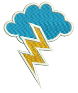 Cloud and Lightning Machine Embroidery Design, Instant Download - $56.08 MXN