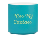 NEW Kiss My Cactass Ceramic Planter 3.5 inch diameter novelty flower pot... - $9.95