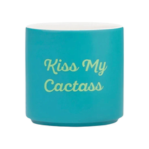 NEW Kiss My Cactass Ceramic Planter 3.5 inch diameter novelty flower pot... - £7.79 GBP