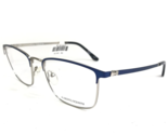Alberto Romani Eyeglasses Frames AR 20203 NV Shiny Blue Silver Square 54... - $46.53