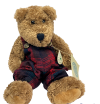 Burl BOYDS Bears Collection Retired Collectible Red Plaid Overhauls Vtg - £31.49 GBP