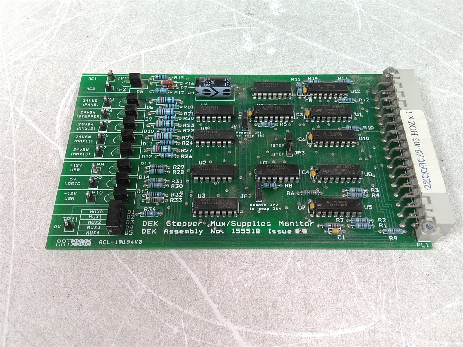 Dek 155518 Stepper MUX Supplies Monitor Circuit Board Module Defective A... - $53.15