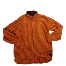 Tommy Hilfiger Button Down Long Sleeve Shirt Mens Sz L Orange Windowpane - $12.34
