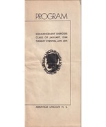 1944 Commencement Exercises Program Abraham Lincoln High School Brooklyn NY - $14.80