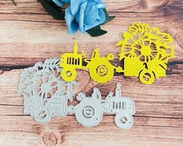 Tractor with Wagon Full Metal Cutting Die Card Making Scrapbook Farming Animals  - £9.48 GBP