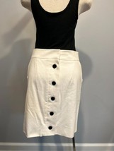 Gucci Skirt White w/ Black Buttons Up the Back 44 Tight Stretchy - $155.82