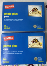 (2) Staples Photo Plus Gloss 4X6 Ink Jet Photo Paper, 60 Sheets Ea-NEW &amp;... - $9.49