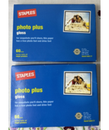 (2) Staples Photo Plus Gloss 4X6 Ink Jet Photo Paper, 60 Sheets Ea-NEW &amp;... - $13.00 CAD