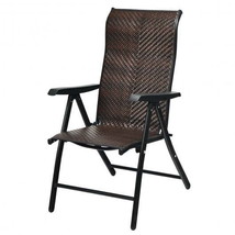 Patio Rattan Folding Chair with Armrest - £76.10 GBP