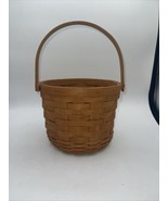 Longaberger Round Handled Basket 1993 Folding Handle 12” Tall With Handl... - $18.81