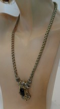 Premier Designs (PD) Silvertone Necklace Adj 22&quot; &amp; Charm 2&quot; Stamped  - £15.48 GBP