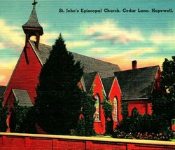 Hopewell Virginia VA St John Episcopal  Church Cedar Lane Linen Postcard UNP T18 - $8.86