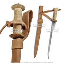 17.5” Medieval Dagger Steel Wood Renaissance Faire Cosplay LARP with Scabbard - £28.47 GBP