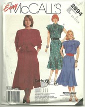McCall's Sewing Pattern 2894 Easy Misses Dress Plus Size 20 22 24 - £10.12 GBP