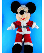Vintage Mickey Mouse Christma Santa Claus suit 16&quot; Plush cotton twill Di... - $24.74
