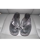 Clarks Leather Black Slide Thong Shoes Size 6M  Women's EUC - $28.80