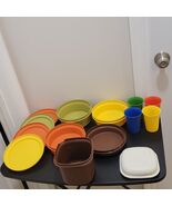 Vintage Lot of Random Tupperware Cups Bowls Lids Storage Container Micke... - $39.10