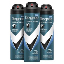 Degree Men Antiperspirant Spray Black + White 3 Count Protects from Deodorant St - £33.56 GBP