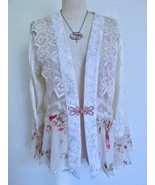 Spencer Alexis Romantic Jacket 10 Roses Chiffon Antique Lace Silk Embroi... - £47.20 GBP
