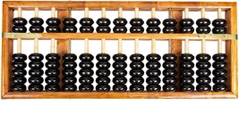 Asian Home Vintage-Style Large 14.5&quot; X 6&quot; 13 Column Rods Wooden Abacus - $40.98