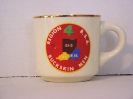 BSA 1970&#39;s Boy Scout Coffee Mug Cup Region 4 Buckskin Men - £3.70 GBP