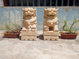 Feng shui Guardian Lion Foodgos Statue Garden Figurines Chinese Fu Dogs - £4,235.73 GBP