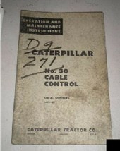 Caterpillar Cat No 30 Cable Control Operation Manual - £10.88 GBP