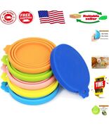 Versatile Silicone Dog &amp; Cat Food Can Covers - 6 Pack in Assorted Colors - $350.07 MXN