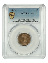 1863 1C PCGS AU58 - $152.78