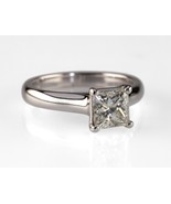 GIA 1.12 Ct Princess Cut Solitaire Engagement Ring 14k White Gold Size 5.25 - €3.813,73 EUR