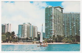 Vtg Postcard-The Ilikai on Waikiki Beach-Sailboat-Ocean View-HI-Chrome~HI1 - £1.25 GBP