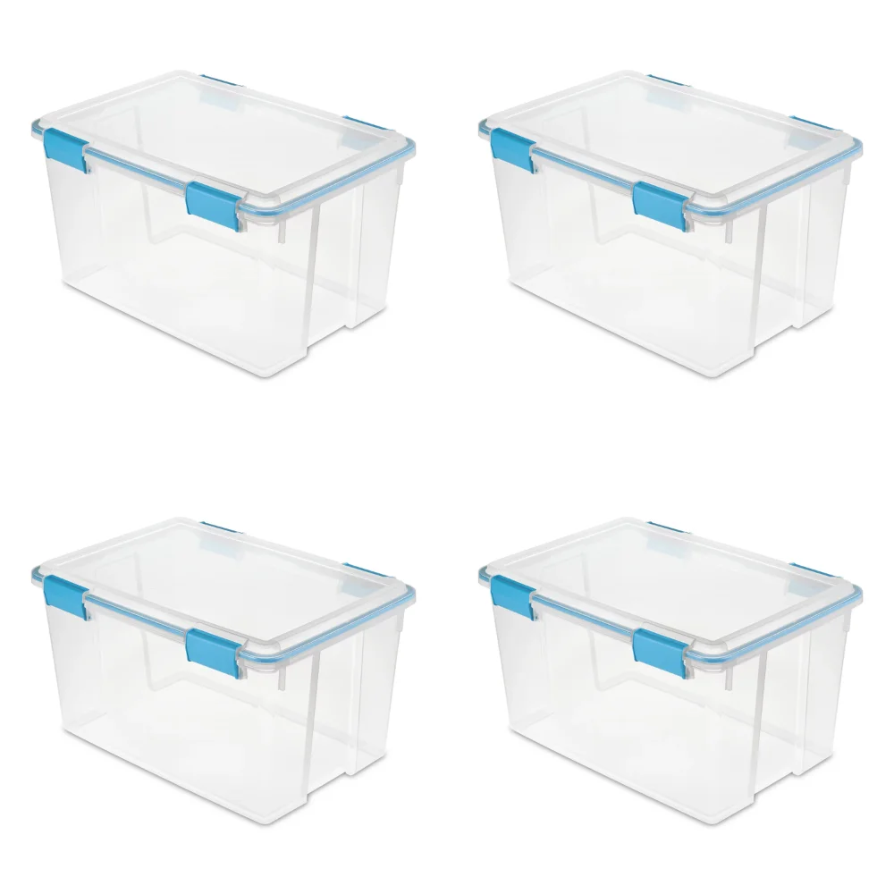 54 Qt. Gasket Box Plastic, Blue Aquarium, Set of 4 - £91.26 GBP