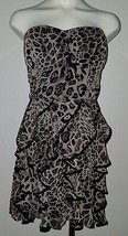 NWT Speechless Strapless Leopard Print Dress Juniors Size 9 Short Prom Ruffles - £11.83 GBP