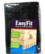 Keeco EasyFit Wrap Around Adjustable Queen/King Eyelet Jet Black Bed Skirt - $52.12 CAD