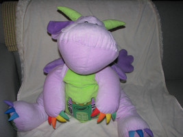 Crayola Crayons Big Huge Large Stuffed Plush Purple Dragon Serpentine 2008 28" - $62.56