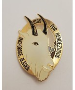 1989 Anchorage Alaska Fur Rondy Rendezvous Mountain Goat Lapel Hat Pin P... - €21,38 EUR