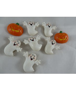 Vintage Hallmark Halloween Ghost &amp; Pumpkins Button Covers w Googly Eyes ... - $27.15 CAD