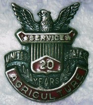 Vintage Sterling Silver US DEPARTMENT OF AGRICULTURE 20 Year Service Pin... - $12.86