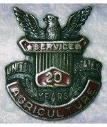 Vintage Sterling Silver US DEPARTMENT OF AGRICULTURE 20 Year Service Pin... - £9.60 GBP