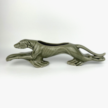 MCM Dog 50s-60s Gray Greyhound Pottery Planter 16&quot; Vintage - £72.64 GBP
