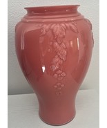 Vintage Anchor Hocking 16&quot; Prairie Pink Rose Cascade Glass &amp; Baked Ename... - $84.95