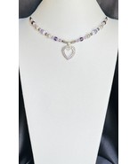 Mothers Day Amethyst Heart Necklace - $25.74