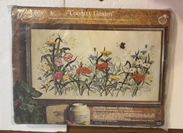 Paragon COUNTRY GARDEN Crewel Kit, Wall Hanging, Vintage 0511 Needlecraft 44 x26 - $241.56