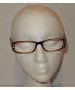 Brown Floral Reader Glasses Rhinestone Accents Rectangular Frame +2.25 S... - $14.80