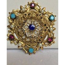 BEAUTIFUL VINTAGE GOLD PLATED BROOCH SKY - $594.94 MXN