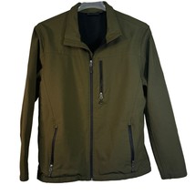 SwissTech Mens Green Jacket LG 42 44 Polyester &amp; Spandex ZipUp Pockets O... - £29.54 GBP