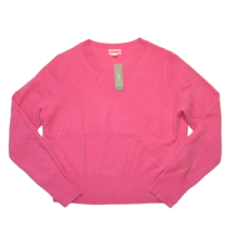 NWT J.Crew Cashmere Shrunken Crewneck Sweater in Dark Flamingo Pink Pull... - £71.67 GBP