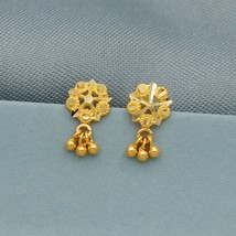 Dainty Small 20k Yellow Gold Stud Earrings, Handmade gold earrings for women, in - £115.10 GBP