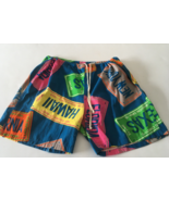 Vintage surf line original jams neon license plate pattern drawstring waist - £25.84 GBP