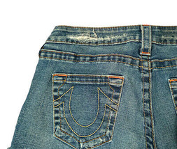 True Religion Womens Size 29X24 Capris Kate  Jeans Medium Wash Distressed - £11.72 GBP